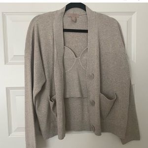 H&M Cardigan Bralette Joggers Matching Set